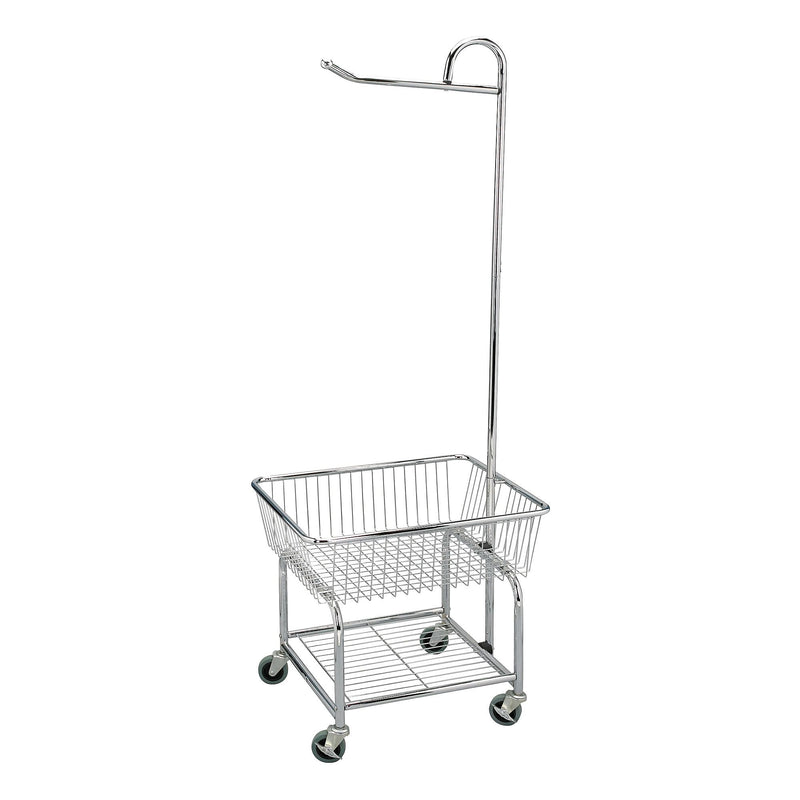 Household Essentials Rolling Laundry Basket, Steel, Chrome (6028-1)