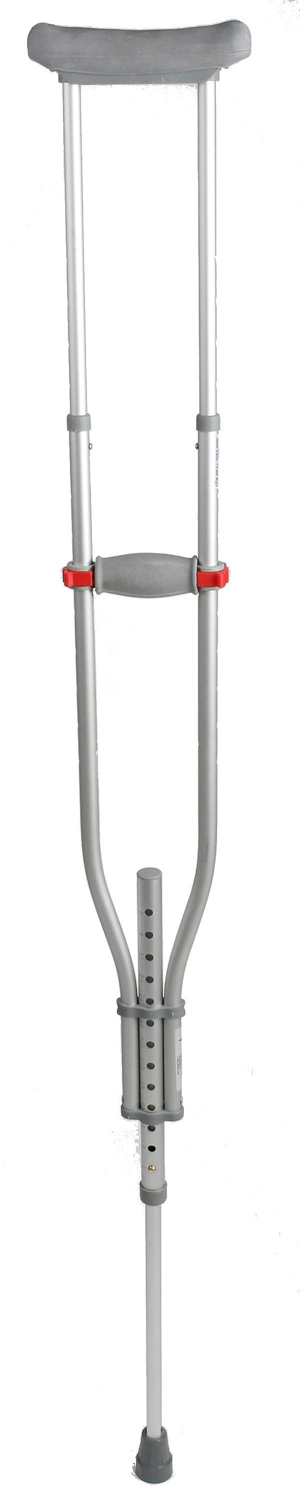 Medline Quick-Fit Aluminum Crutches with Red Dot Hand Grip, 4'7"-6'7", 2/Case (MDS80540)