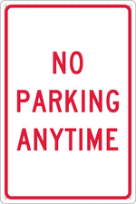 National Marker Reflective "No Parking Anytime" Parking Sign, 18" x 12", Aluminum (TM2G)