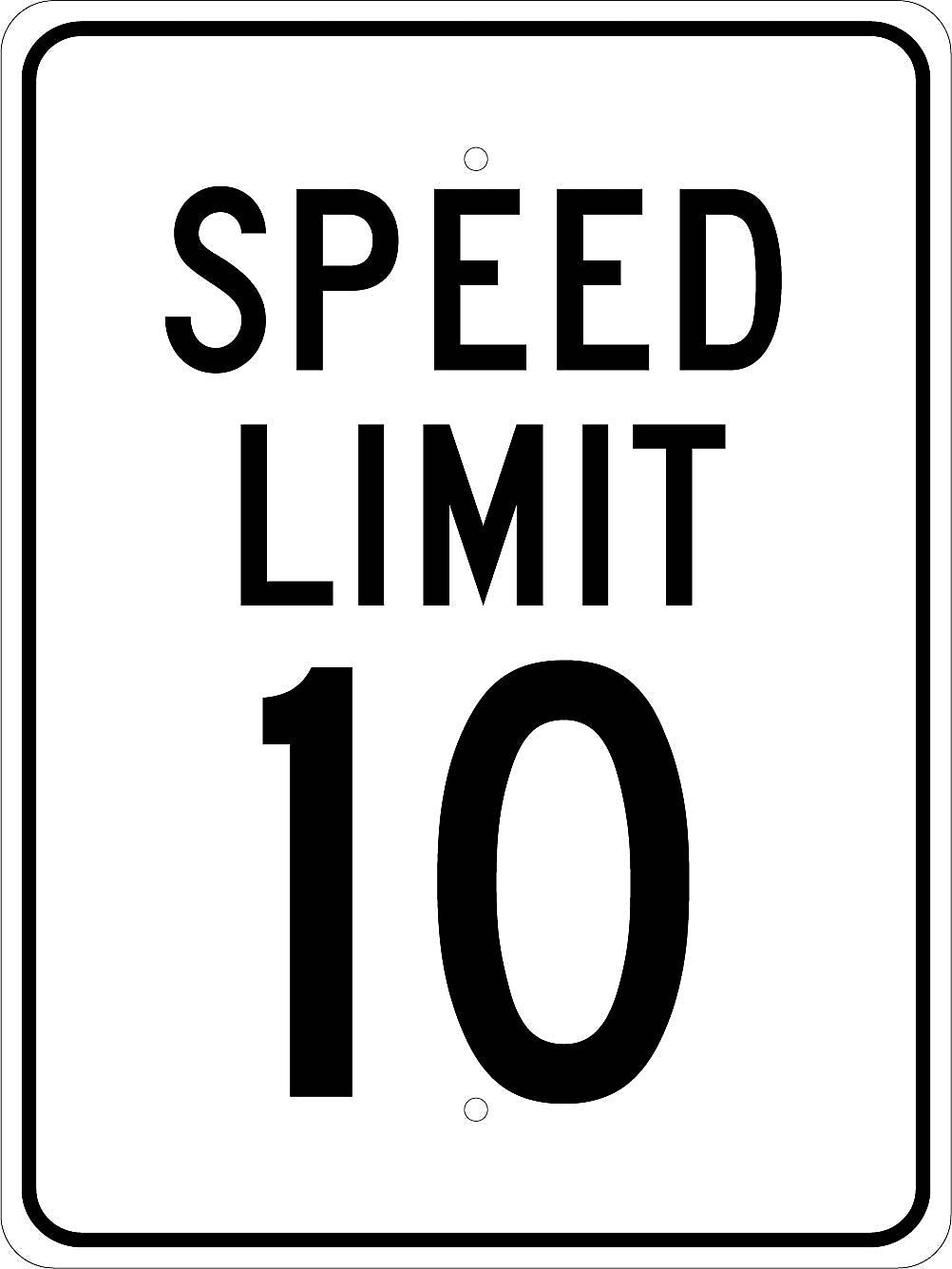 National Marker Reflective "Speed Limit 10" Speed Control Sign, 24" x 18", Aluminum (TM18J)