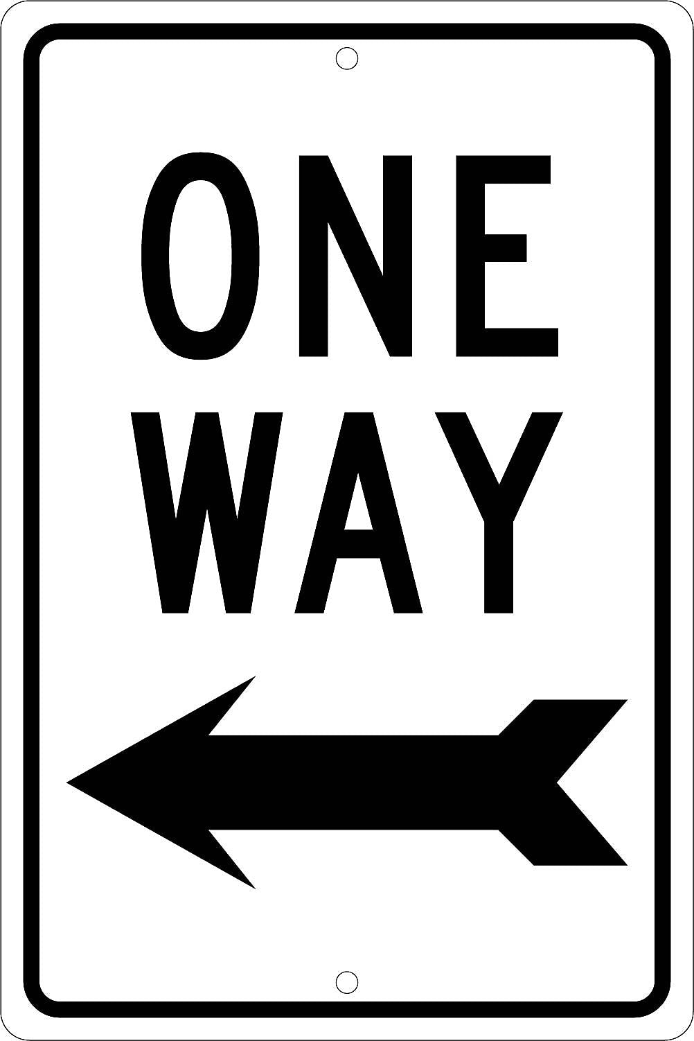 National Marker Reflective "One Way Left" Regulatory Traffic Sign, 18" x 12", Aluminum (TM22H)