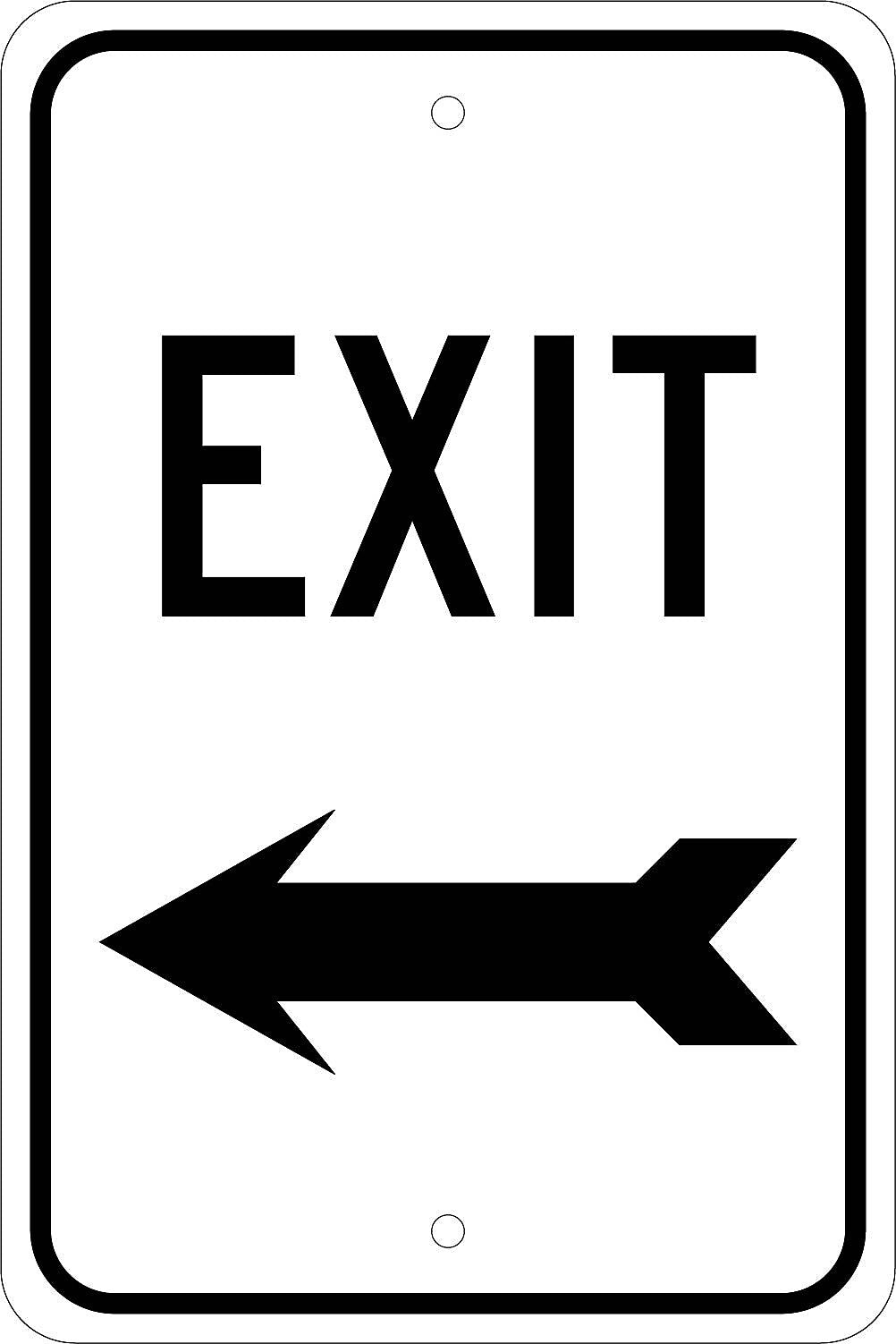 National Marker Reflective "Exit Left" Regulatory Traffic Sign, 18" x 12", Aluminum (TM79J)