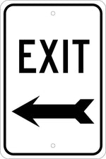 National Marker Reflective "Exit Left" Regulatory Traffic Sign, 18" x 12", Aluminum (TM79J)