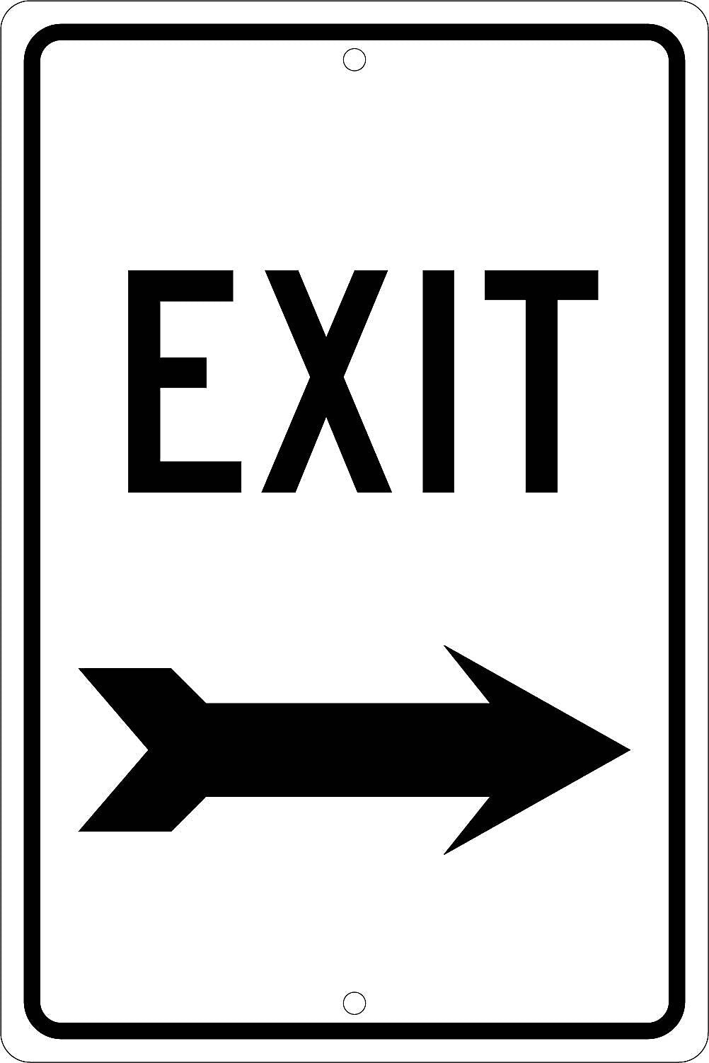National Marker Reflective "Exit Right" Regulatory Traffic Sign, 18" x 12", Aluminum (TM80H)