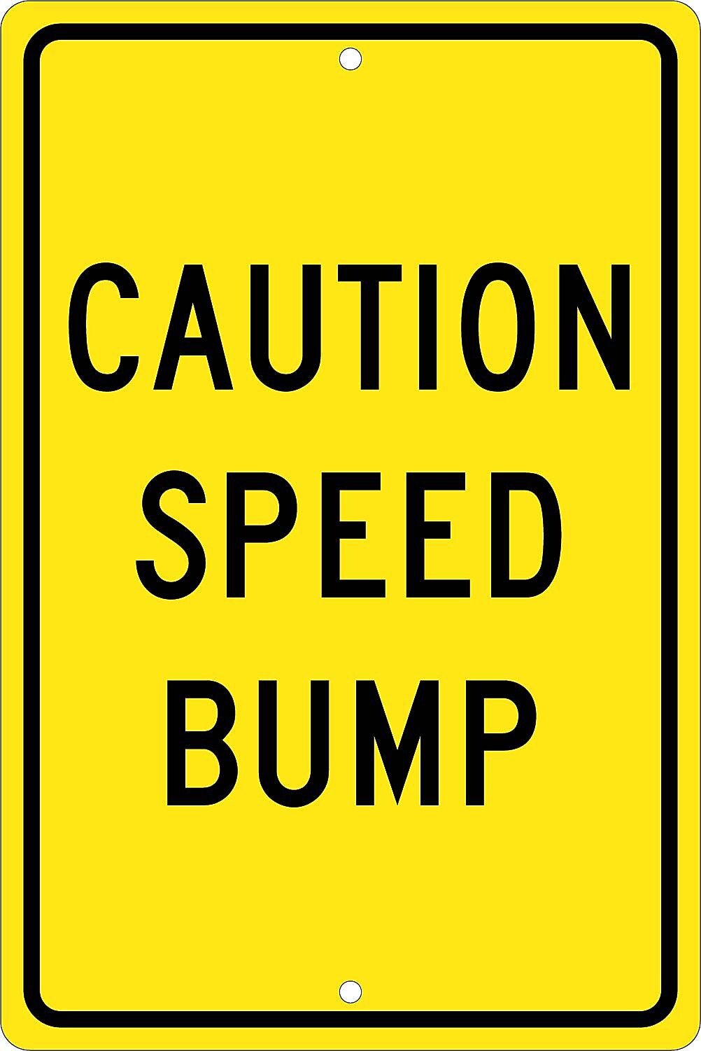 National Marker Reflective "Caution Speed Bump" Warning Traffic Control Sign, 18" x 12", Aluminum (TM136H)
