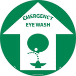 Floor Signs, Walk On, Emergency Eye Wash, 17" Dia