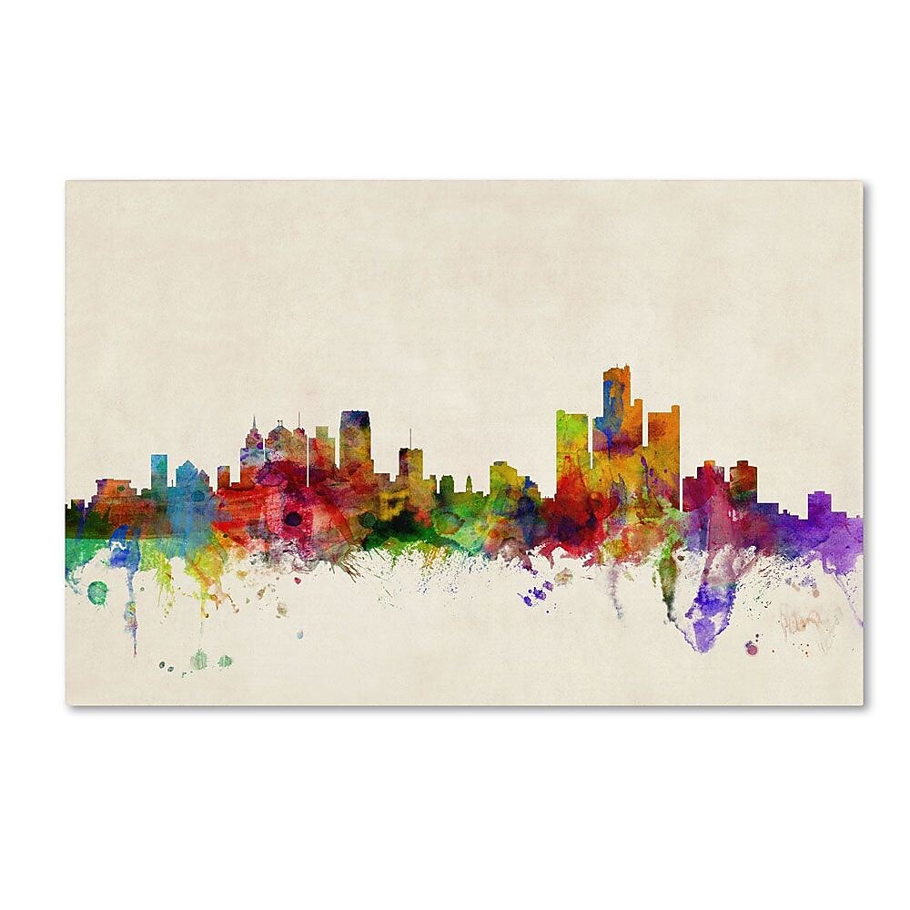 Trademark Fine Art 'Detroit, Michigan' 30" x 47" Canvas Art