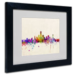 Trademark Fine Art 'Dallas, Texas' 11" x 14" Black Frame Art