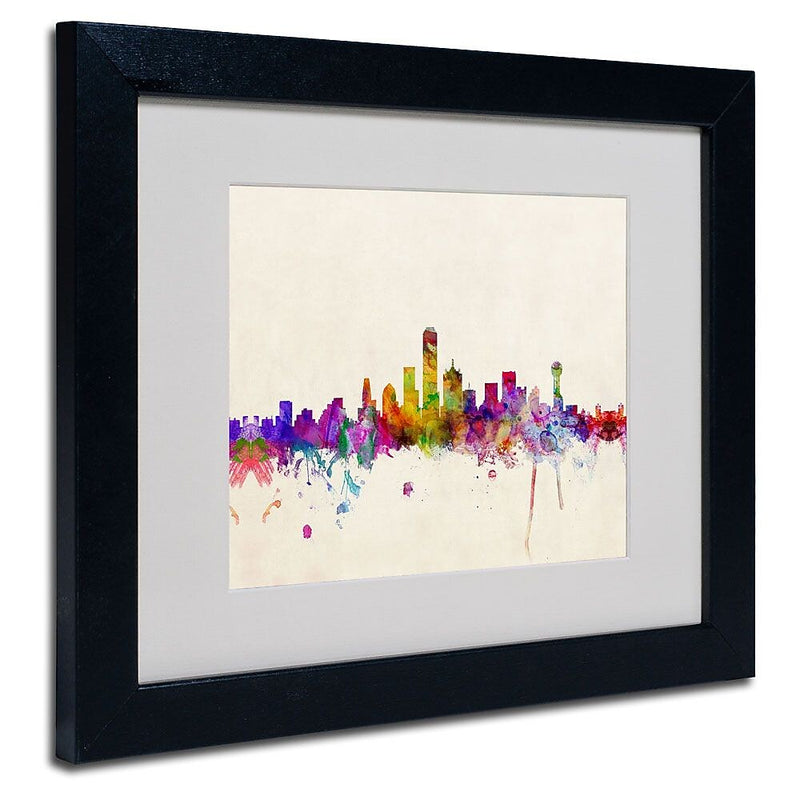 Trademark Fine Art 'Dallas, Texas' 11" x 14" Black Frame Art