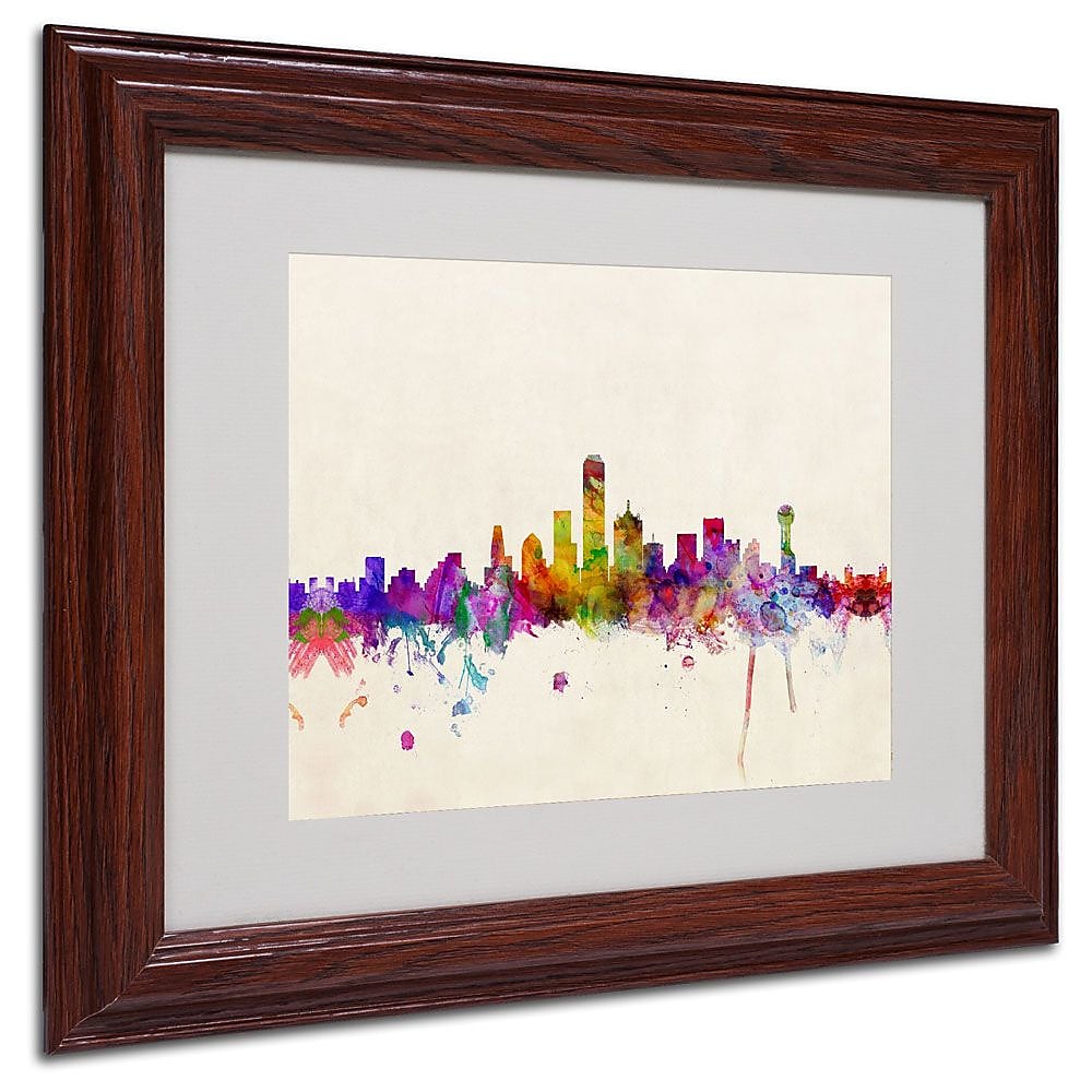 Trademark Fine Art 'Dallas, Texas' 11" x 14" Wood Frame Art