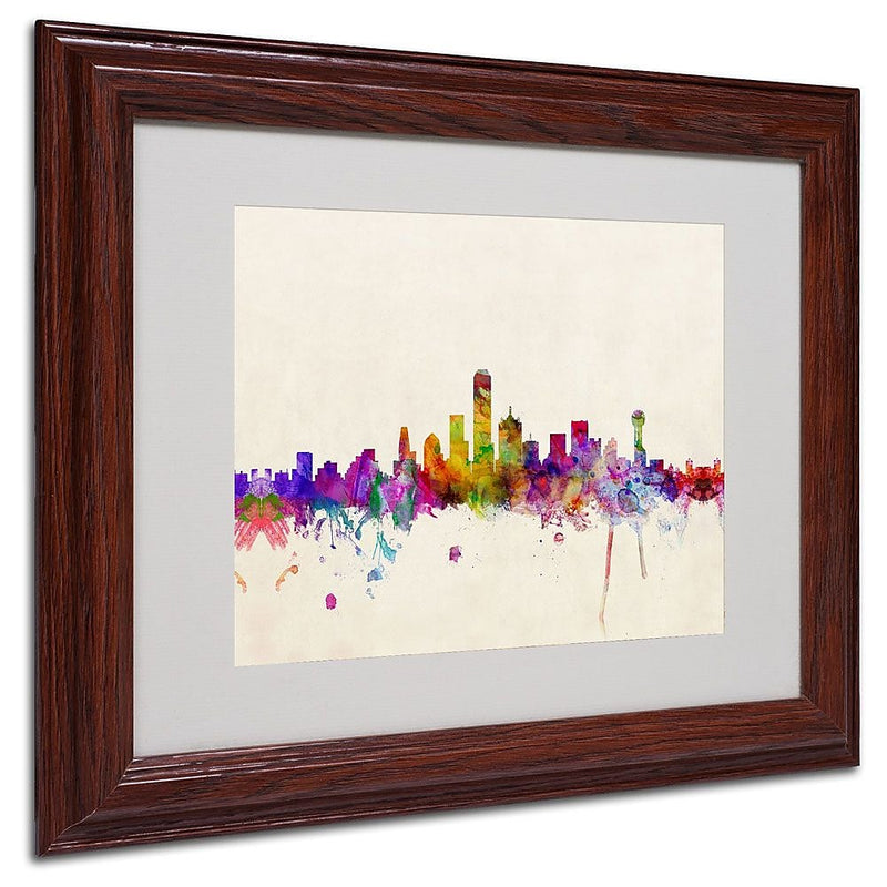 Trademark Fine Art 'Dallas, Texas' 11" x 14" Wood Frame Art