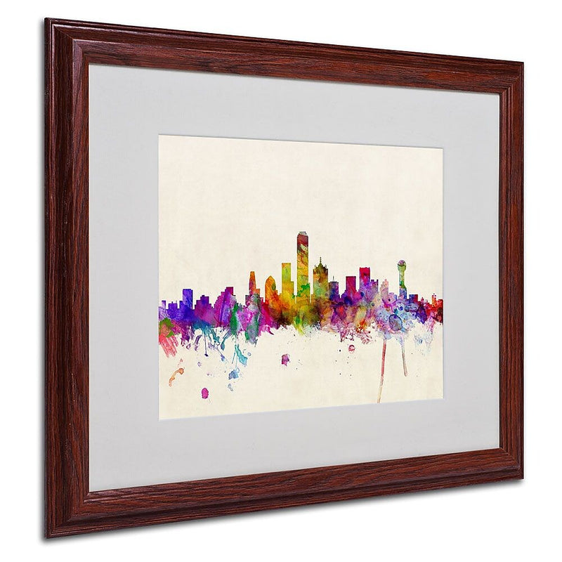 Trademark Fine Art 'Dallas, Texas' 16" x 20" Wood Frame Art