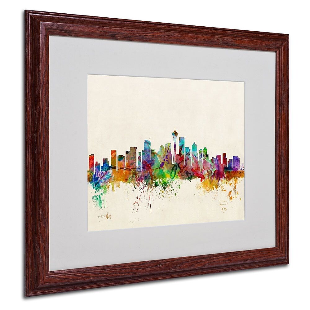Trademark Fine Art 'Seattle, Washington' 16" x 20" Wood Frame Art