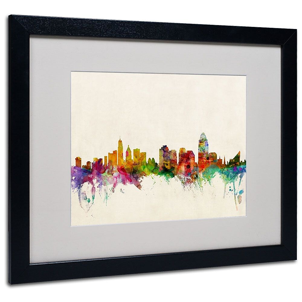 Trademark Fine Art 'Cincinnati, Ohio' 16" x 20" Black Frame Art