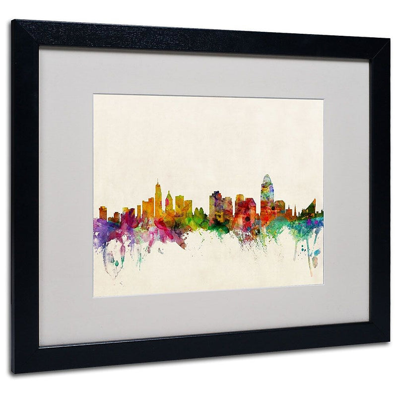 Trademark Fine Art 'Cincinnati, Ohio' 16" x 20" Black Frame Art