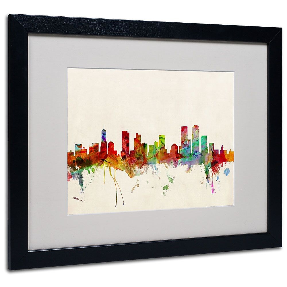 Trademark Fine Art 'Denver, Colorado' 16" x 20" Black Frame Art