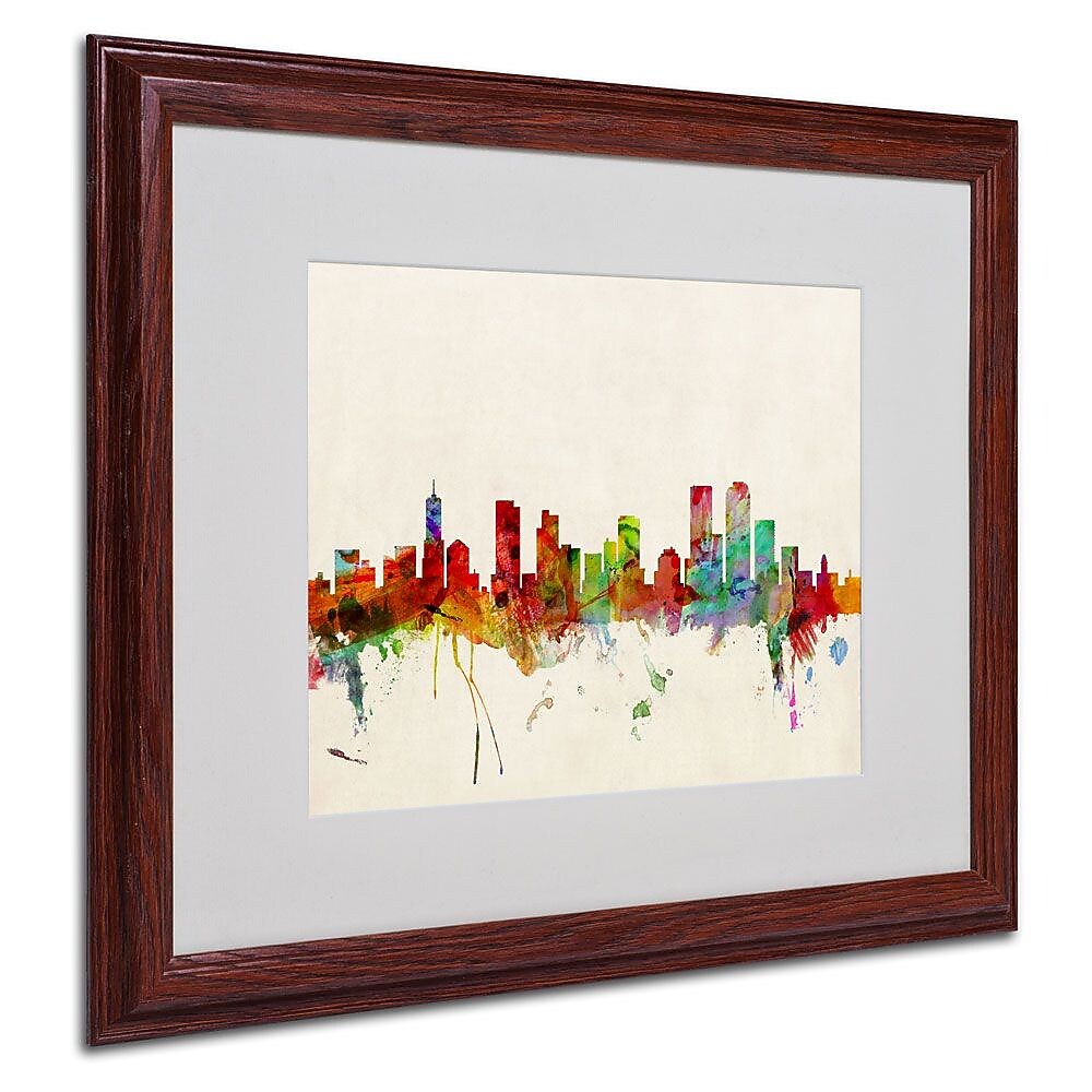 Trademark Fine Art 'Denver, Colorado' 16" x 20" Wood Frame Art