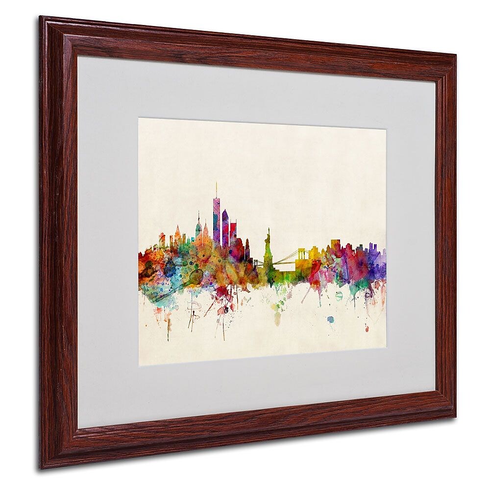 Trademark Fine Art 'New York, New York' 16" x 20" Wood Frame Art