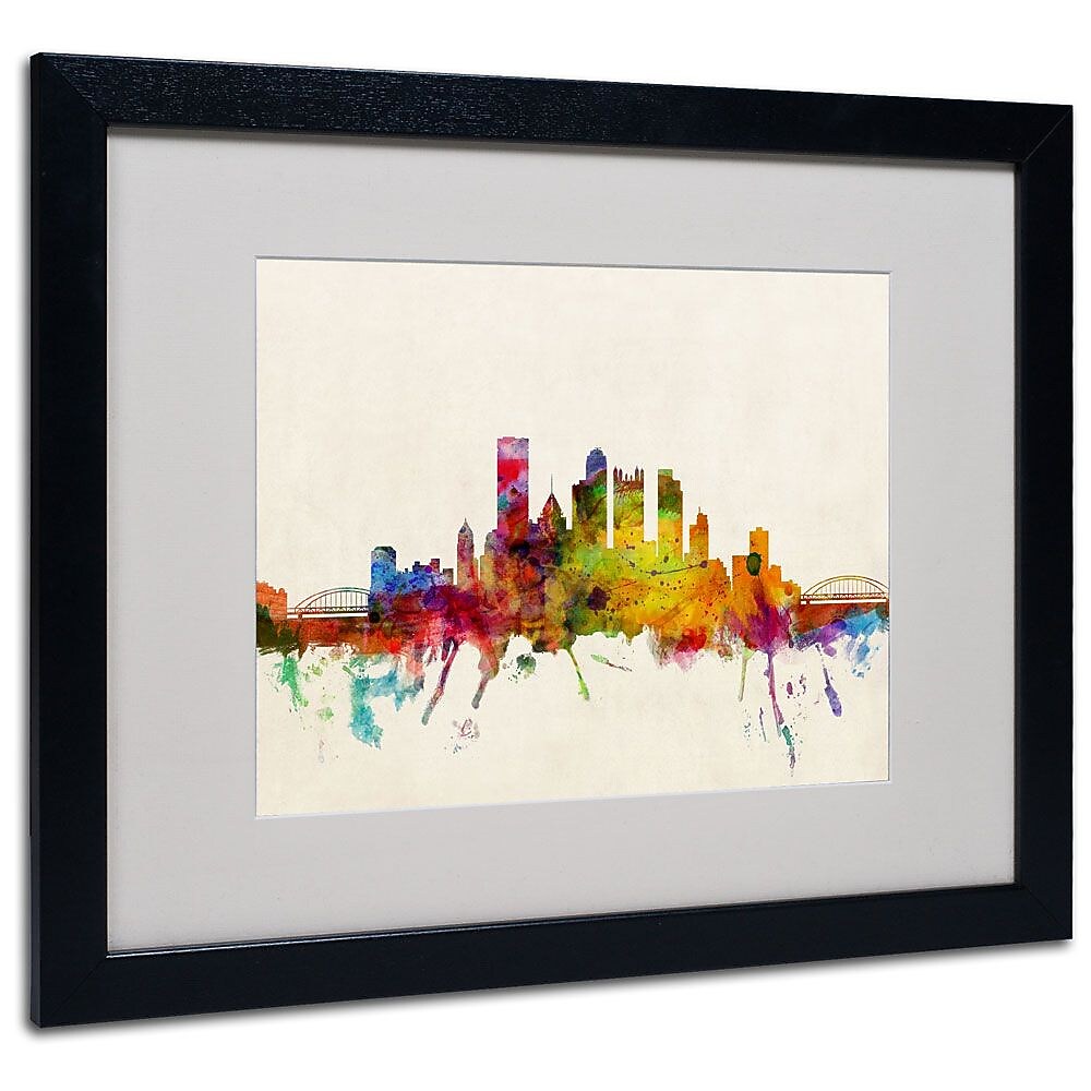 Trademark Fine Art 'Pittsburgh, Pennsylvania' 16" x 20" Black Frame Art