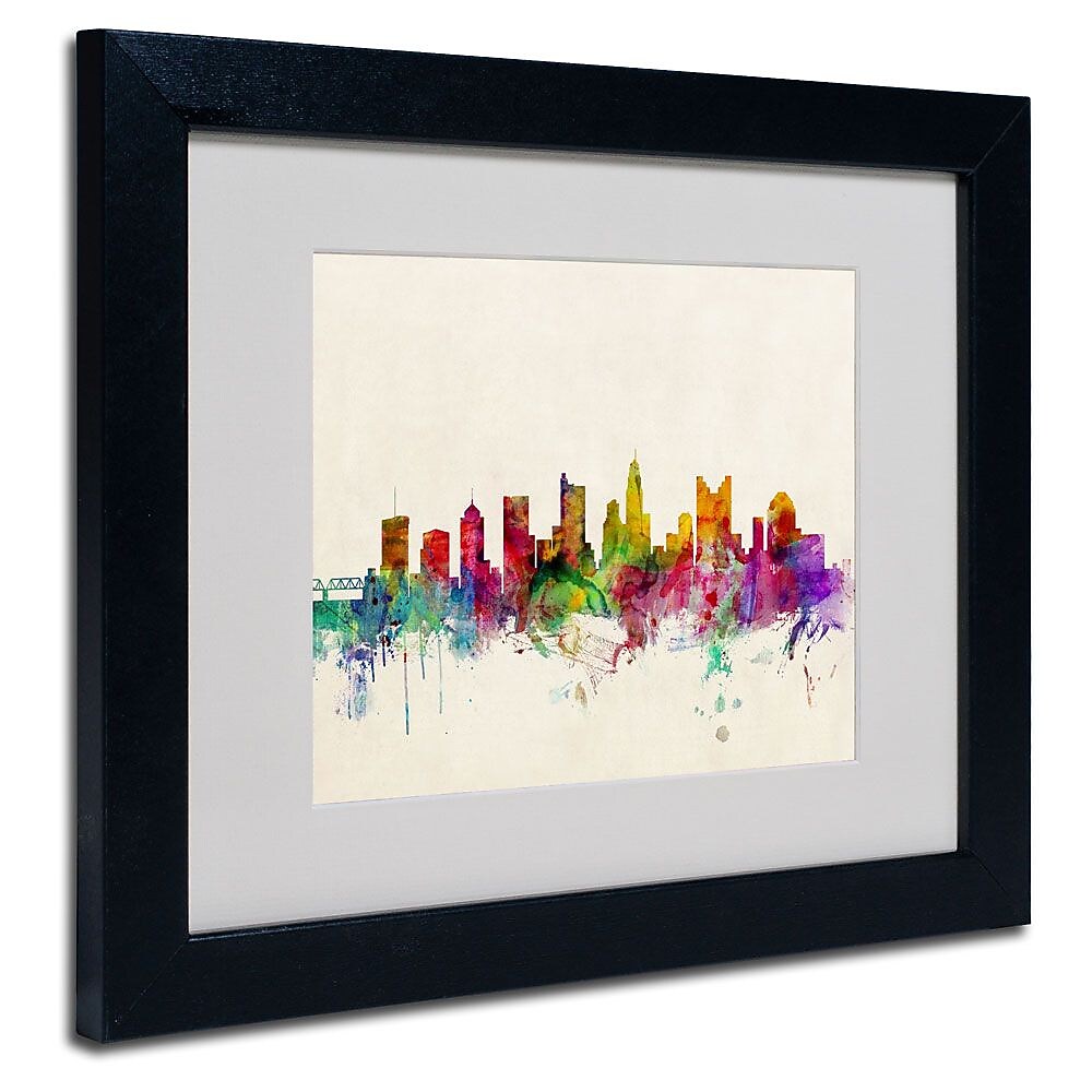 Trademark Fine Art 'Columbus, Ohio' 11" x 14" Black Frame Art