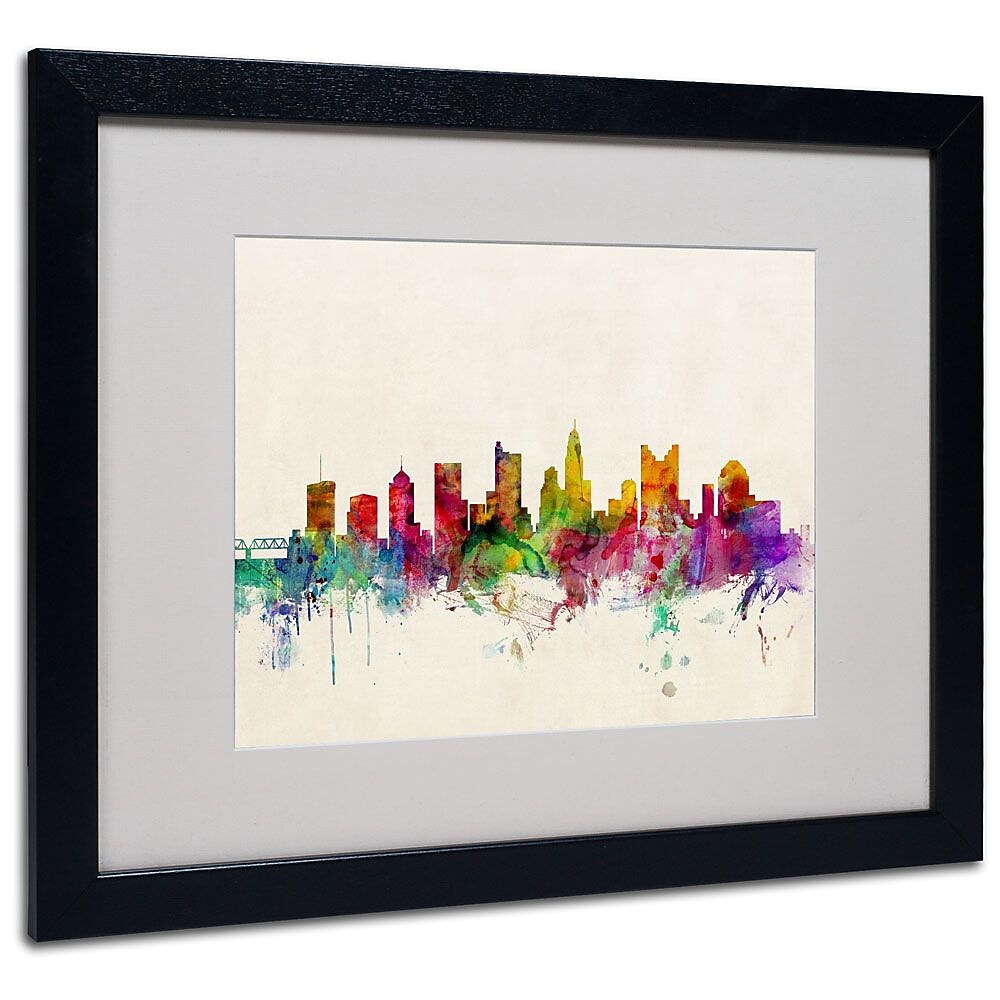 Trademark Fine Art 'Columbus, Ohio' 16" x 20" Black Frame Art