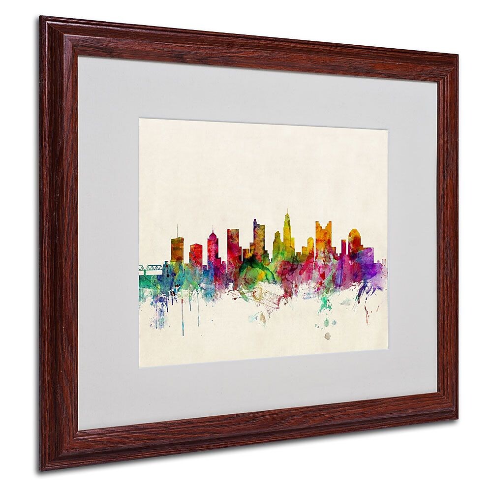 Trademark Fine Art 'Columbus, Ohio' 16" x 20" Wood Frame Art