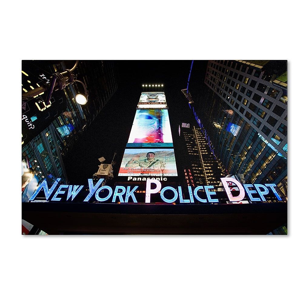 Trademark Fine Art 12" x 19" Wooden Frame NYPD in Blue Neon
