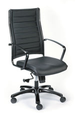 Eurotech High Back Titanium Frame Leather Executive Chair: Black