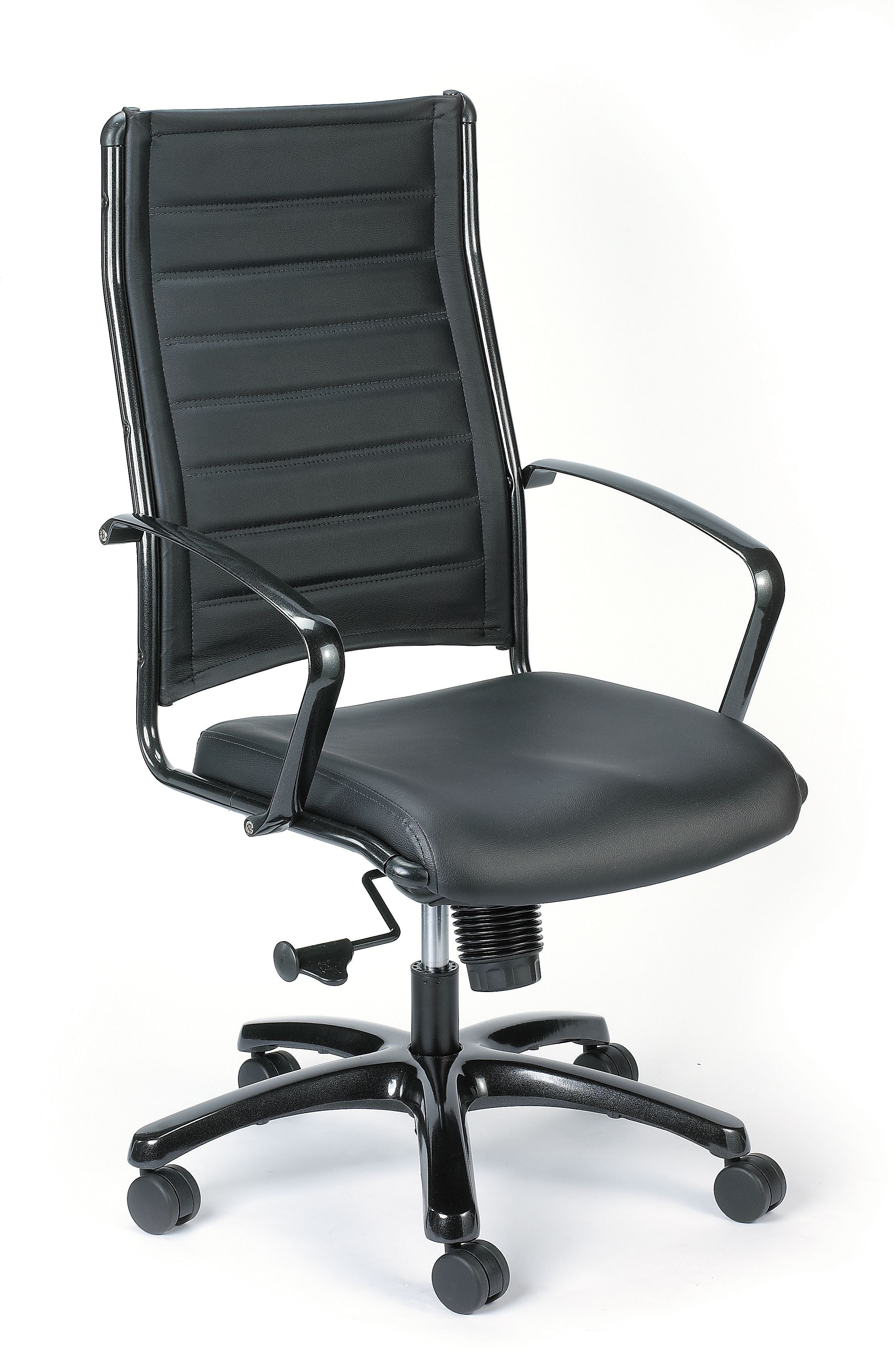 Eurotech High Back Titanium Frame Leather Executive Chair: Black