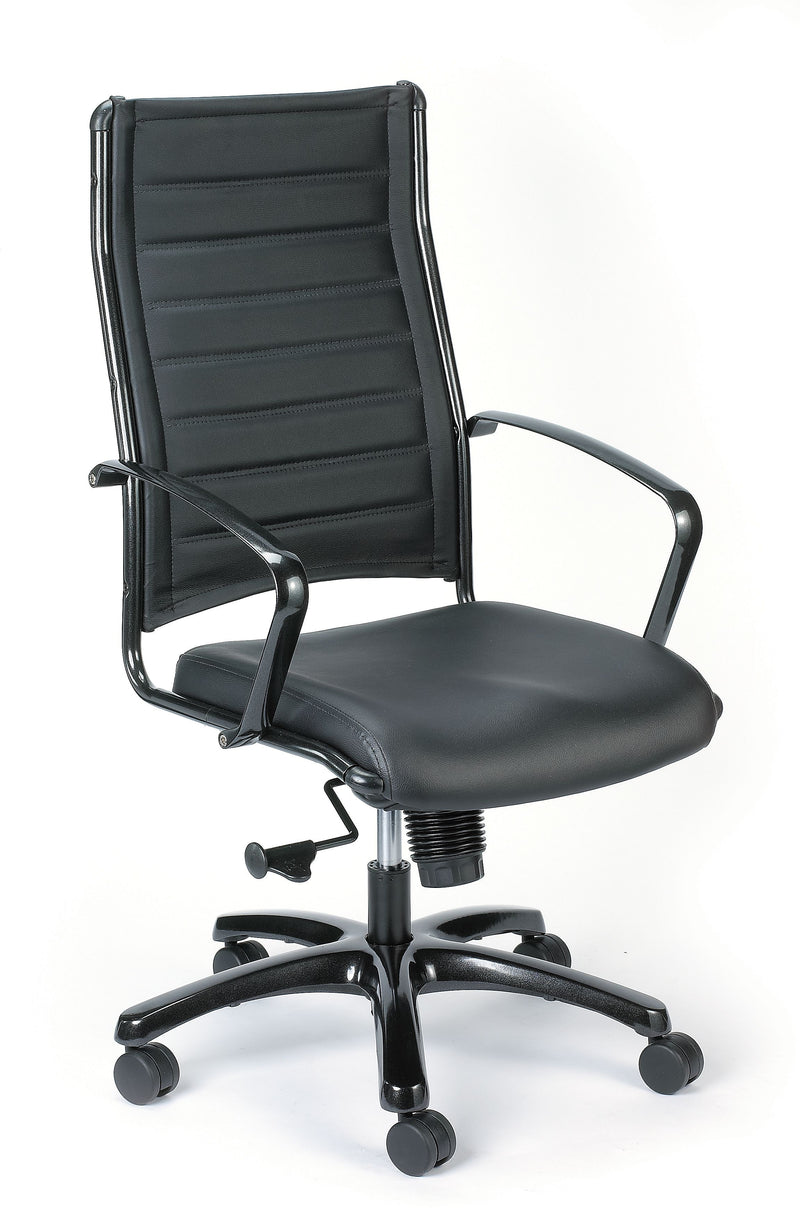 Eurotech High Back Titanium Frame Leather Executive Chair: Black