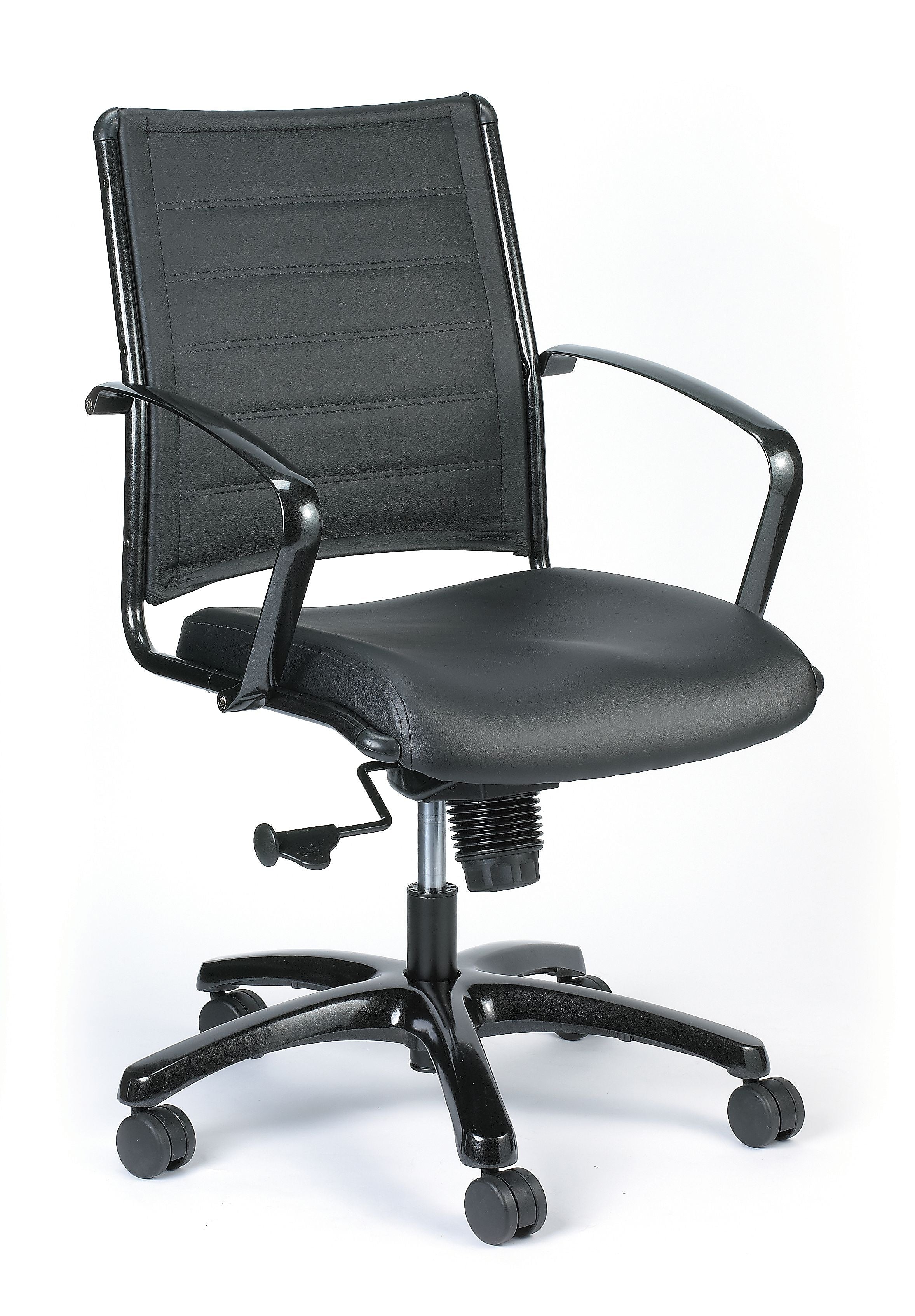 Eurotech High Back Titanium Frame Leather Executive Chair, Black