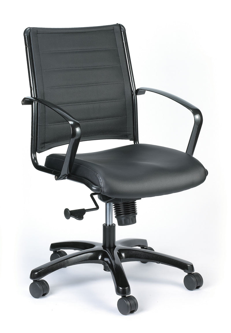 Eurotech High Back Titanium Frame Leather Executive Chair, Black