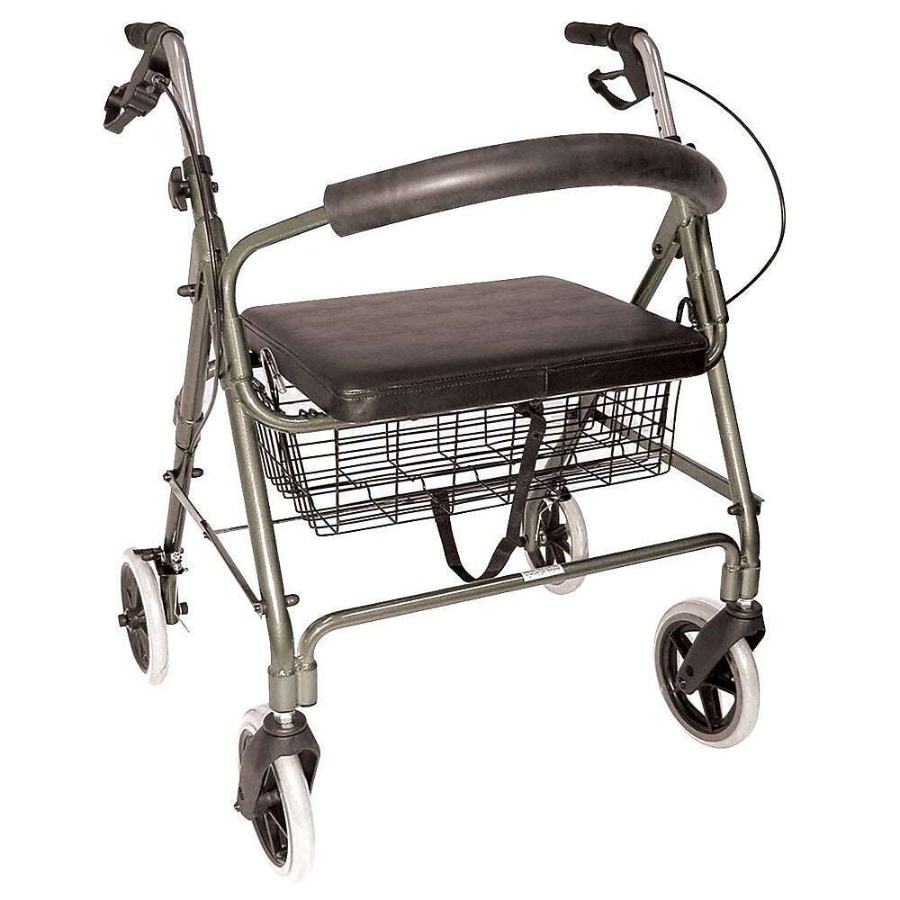 Briggs Healthcare Lightweight Extra-Wide Heavy-Duty Folding Aluminum Rollator, Titanium (501-1029-4100)