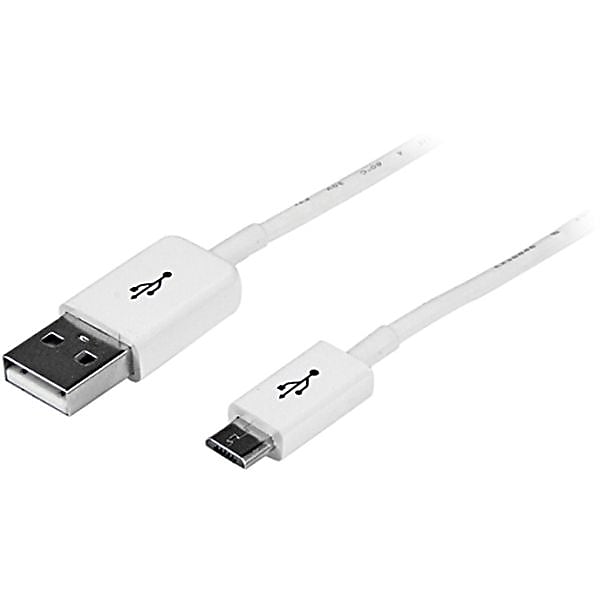 StarTech 1.64' A to Micro B USB Cable, White (USBPAUB50CMW)