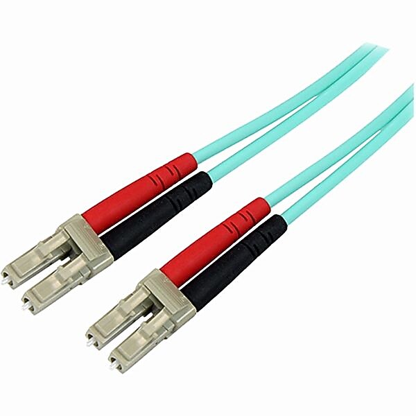 StarTech 9.84' LC/LC OM3 Multimode Duplex LSZH Fiber Optic Patch Cable, Aqua