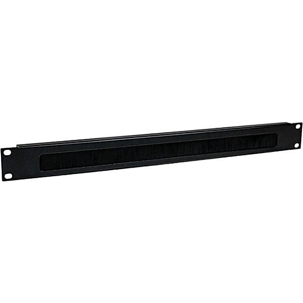 StarTech 1U Brush Strip Horizontal Server Rack Cable Management Panel, Black