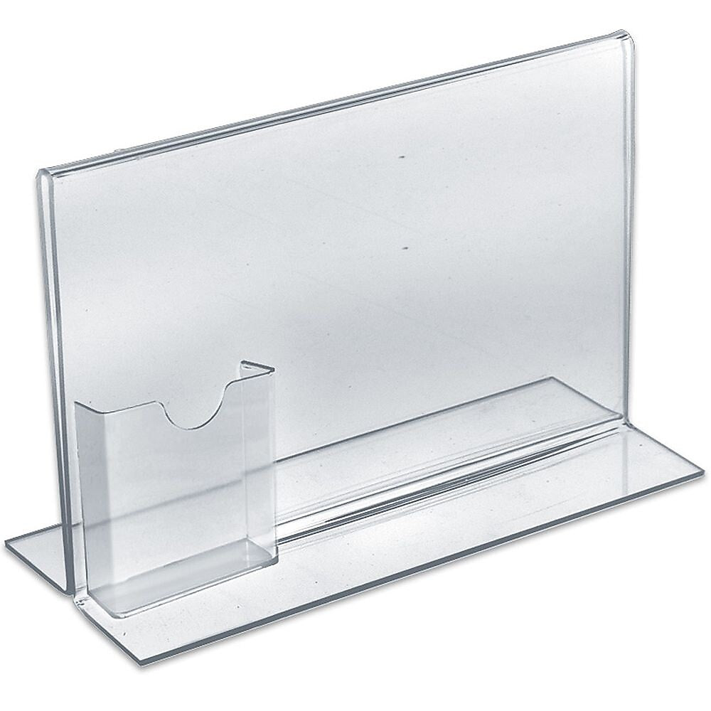 Azar Sign Holder, 11" x 8.5", Horizontal, Table Top, Clear, Acrylic, 10/Pack (252041)