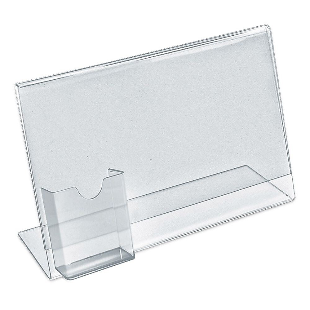 Azar Sign Holder, 11" x 8.5", Horizontal, Table Top, Clear, Acrylic, 10/Pack (252043)