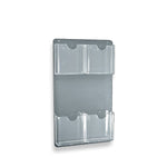 Azar Brochure Holder, 9.25" x 16", Vertical, Wall Mounted, Clear, Acrylic, 2/Pack (252063)