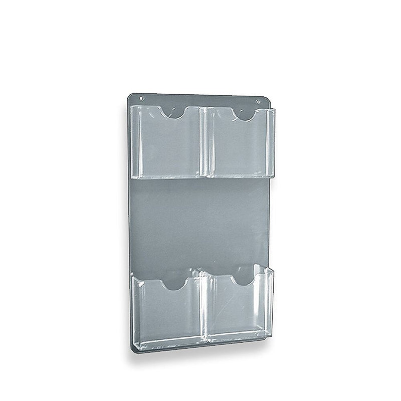 Azar Brochure Holder, 9.25" x 16", Vertical, Wall Mounted, Clear, Acrylic, 2/Pack (252063)