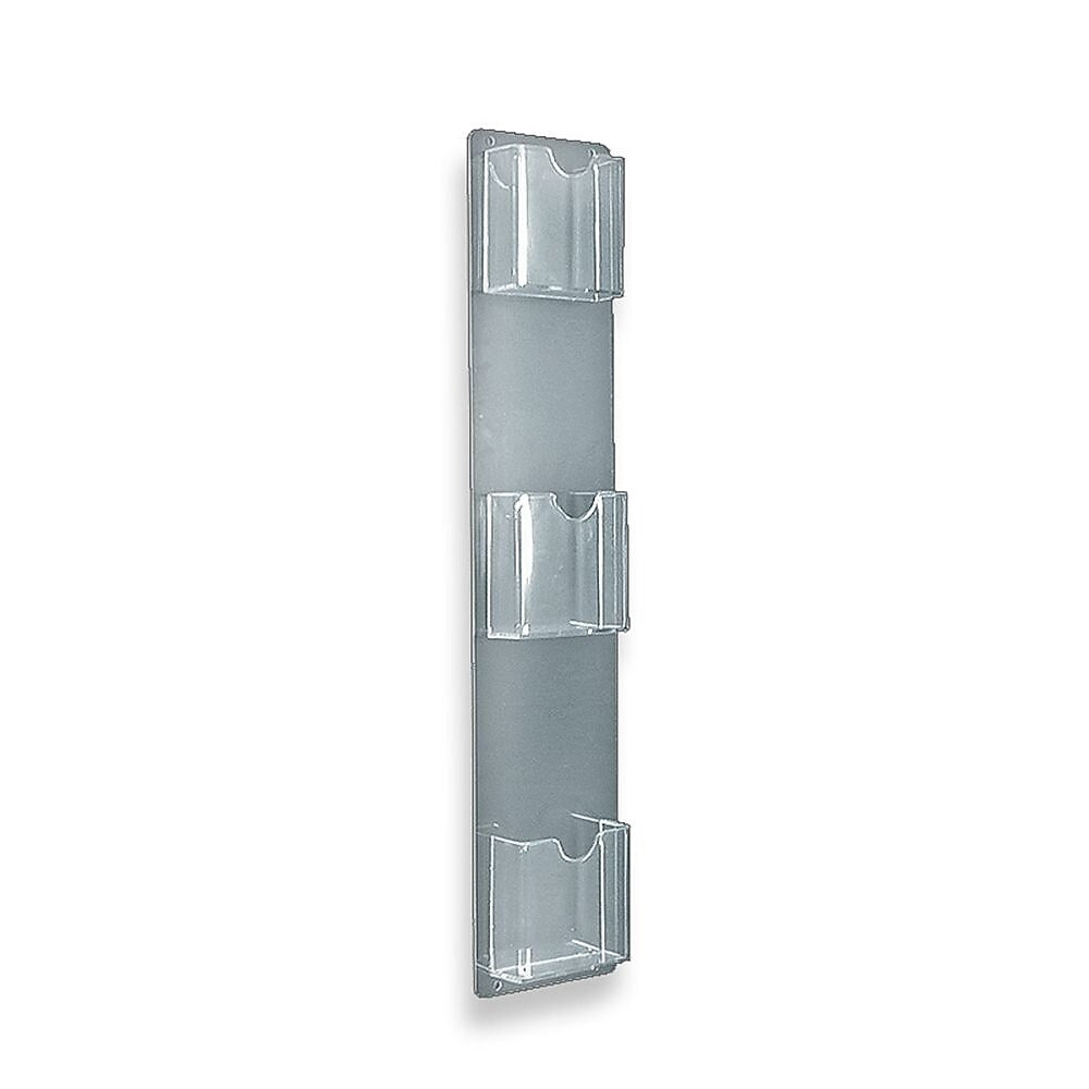 Azar Brochure Holder, 5.5" x 26", Vertical, Wall Mounted, Clear, Acrylic, 2/Pack (252065)