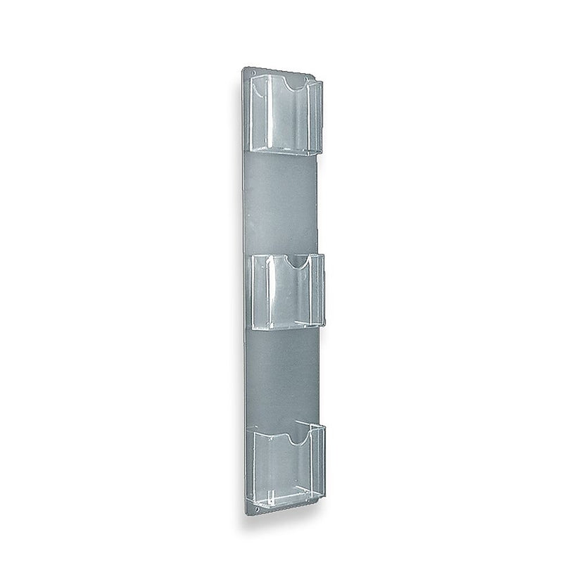 Azar Brochure Holder, 5.5" x 26", Vertical, Wall Mounted, Clear, Acrylic, 2/Pack (252065)