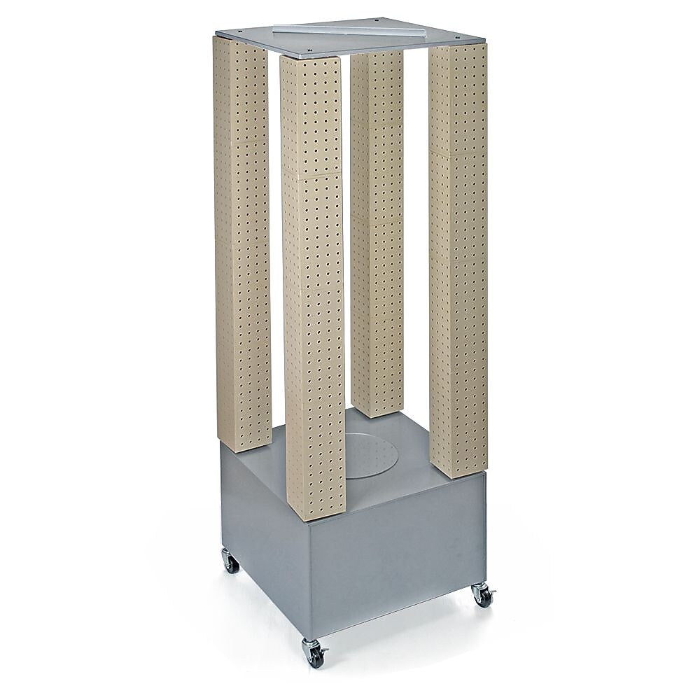 Azar Displays 64" Pegboard Four Tower Display, Almond (700228-ALM)