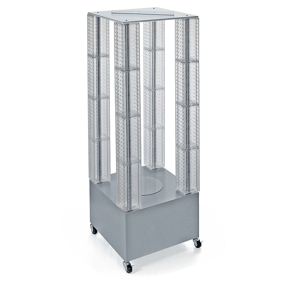 Azar Displays 64" Pegboard Four Tower Display, Clear (700228-CLR)
