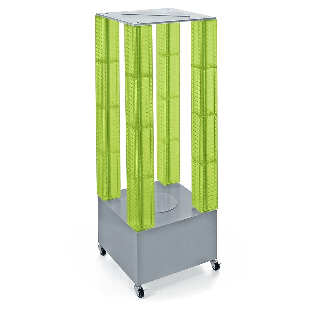 Azar Displays 64" Pegboard Four Tower Display, Green (700228-GRE)