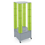 Azar Displays 64" Pegboard Four Tower Display, Green (700228-GRE)