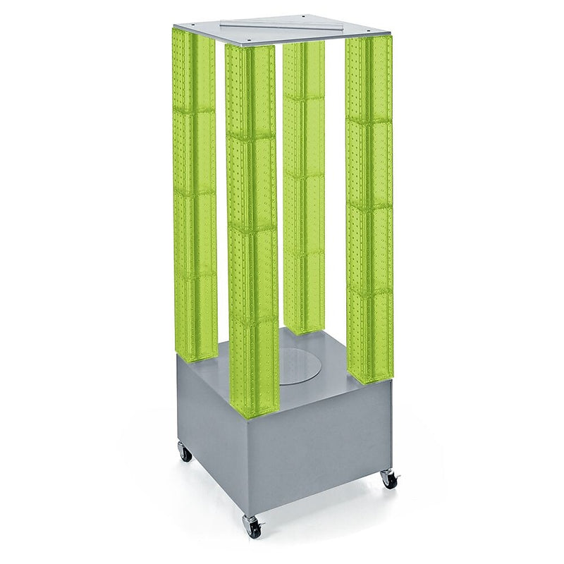 Azar Displays 64" Pegboard Four Tower Display, Green (700228-GRE)