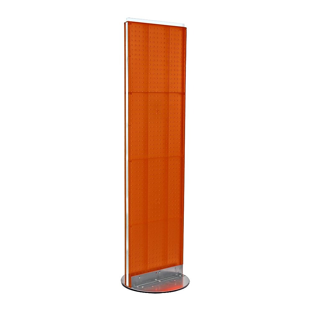Azar Displays 16" x 60" Pegboard Freestanding Floor Display Orange