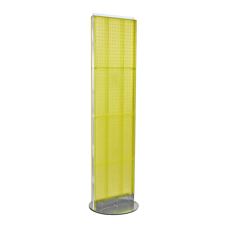 Azar Displays 16" x 60" Pegboard Freestanding Floor Display Yellow