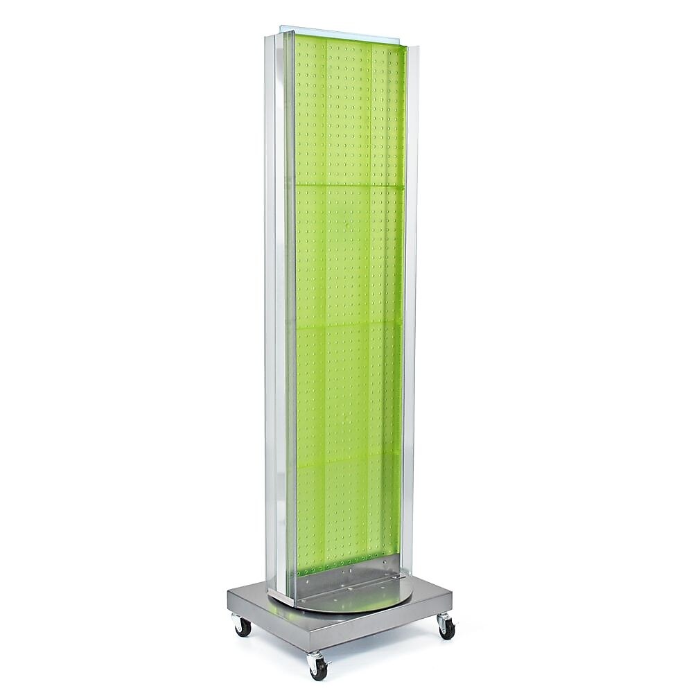 Azar Displays 16" x 60" Pegboard Floor Stand Revolving Base Green